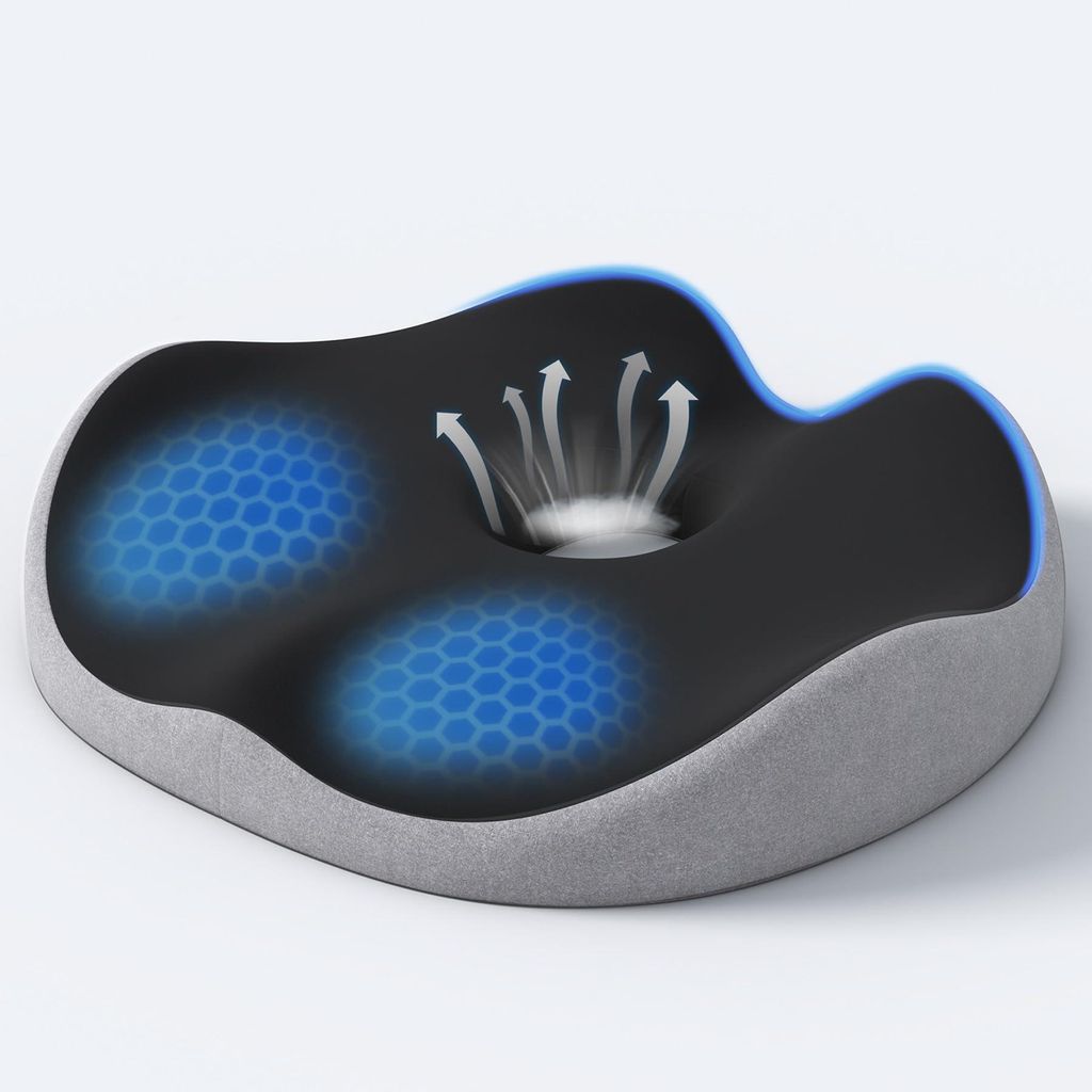 Donutförmiges Sitzkissen aus Memory-Schaum – Orthopädisches Kissen zur Linderung von Hämorrhoiden- und Steißbeinschmerzen, Ischias, Schwanger...