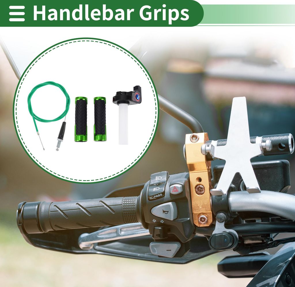 7/8" 22mm 15/16" 24mm Motorrad Handgriffabdeckungsset Rutschfest Aluminiumlegierung Gummi Lenkerabdeckung für Motorroller Scooter Fahrrad ATV Grü...