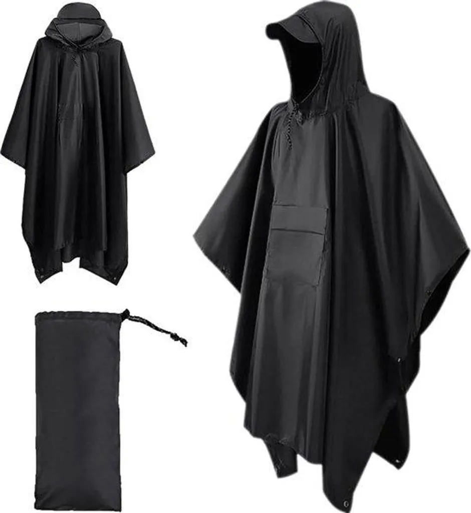 Cape de pluie multifonctionnelle 3 en 1 imperméable pour camping L/XL