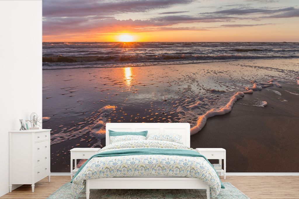 MuchoWow Fototapete für Wohnzimmer oder Schlafzimmer Wandtapete Vinyl Motivtapete Meer - Niederlande - Farben - 525x350 cm - Das Hintergrundbild