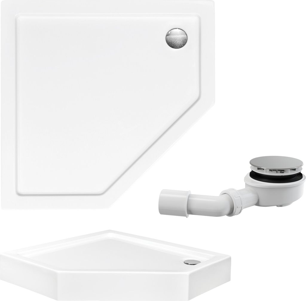 BADLAND Duschwanne BERGO 90x90x3,5x15 cm Weiß, Glatt mit Produktbild 