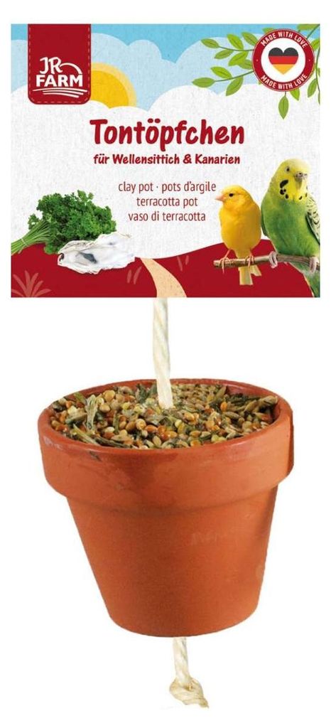 JR Farm Birds Tontöpfchen Wellensittich & Kanarien 80 g - 6 Stück
