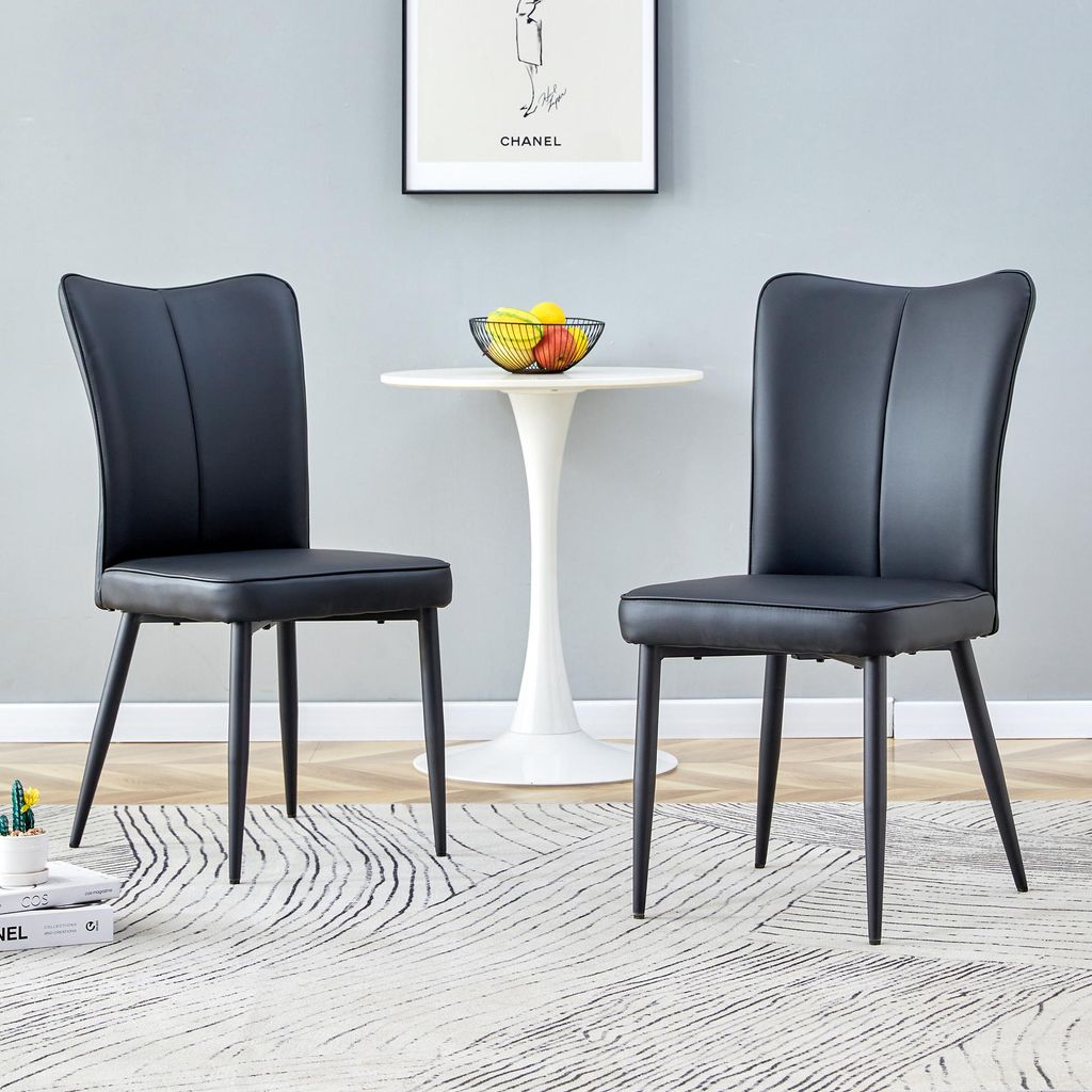 STILVORA Esszimmerstuhl 2er Set mit Kunstleder und ergonomischer Rückenlehne, Küchenstuhl mit Metallbeinen und stabiler Konstruktion, Polsterstuh...