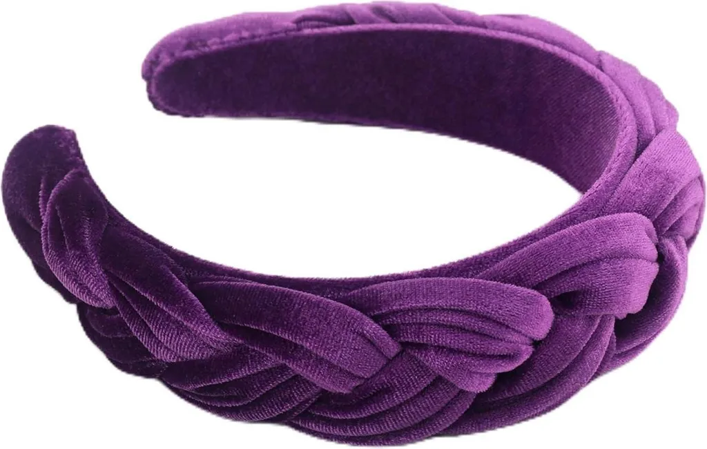 DRESHOW Bandeau en velours tressé pour femme accessoire cheveux vintage