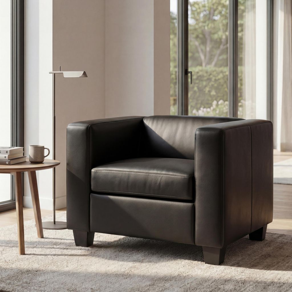 Sessel Loungesessel Lille  Kunstleder, schwarz Produktbild 