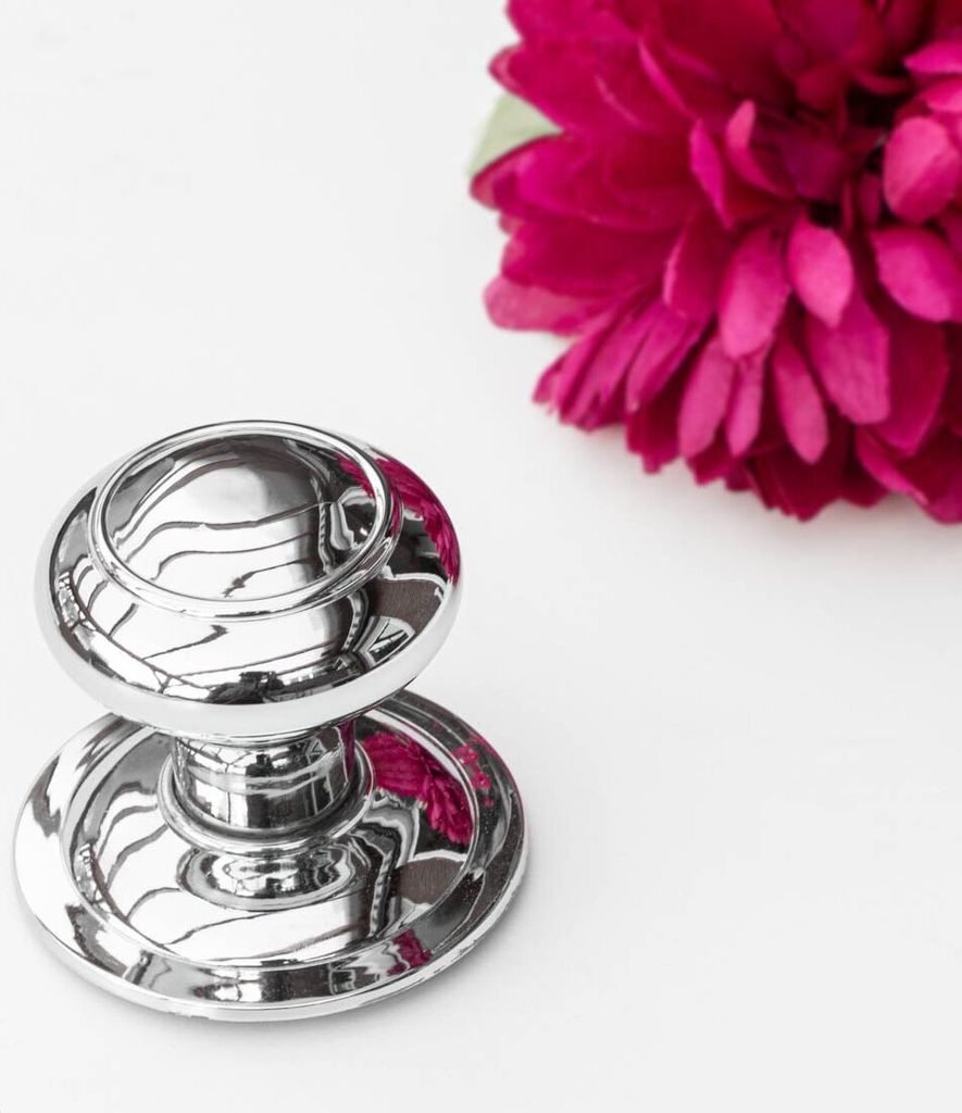 Knauf für Haustüren-Knauf feststehend- Türknauf | PZ | Nickel glanz