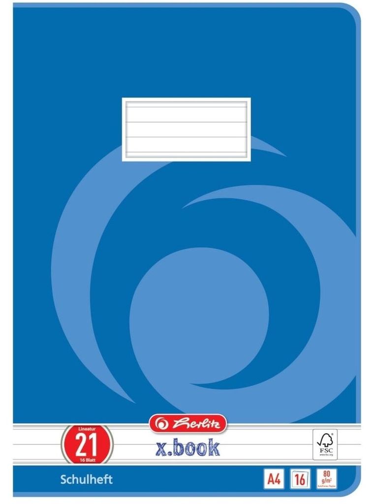 Quaderno Herlitz x.book DIN A4, righello misura 21, 16 Immagine del prodotto 