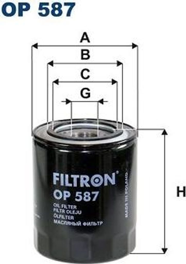 FILTRON OP 587 Ölfilter OE 2630042000 kompatibel mit Space Wagon, Space Runner, Pajero, Lancer, L400, L200, L300, Galant, Carnival, Terracan, Port...