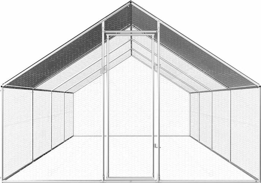 vidaXL Outdoor-Hühnerkäfig 2,75x8x1,92 m Verzinkter Stahl
