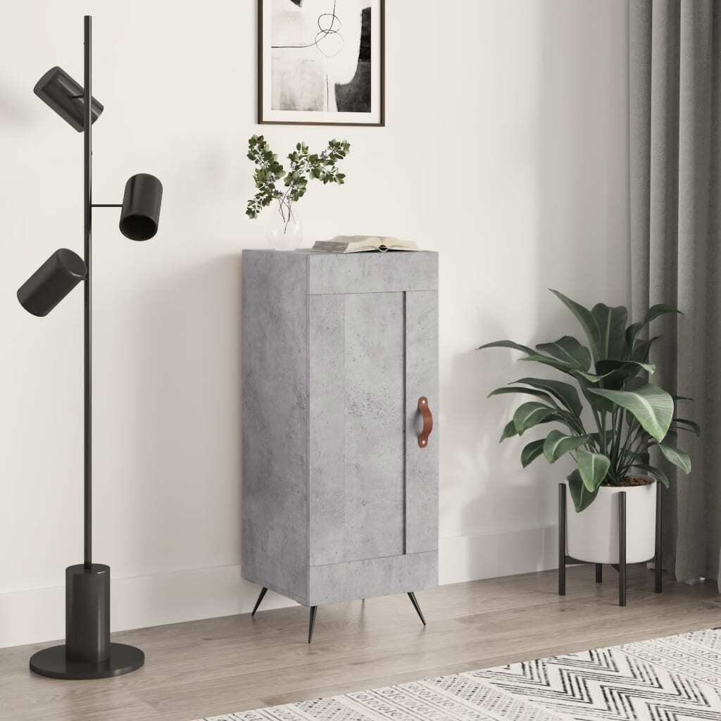 The Living Store Sideboard Betongrau 34,5x34x90 cm Holzwerkstoff