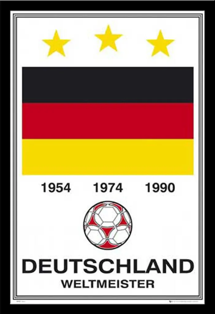 Poster Foot Allemagne Championne du Monde sous Cadre MDF Shinsuke et Vitre