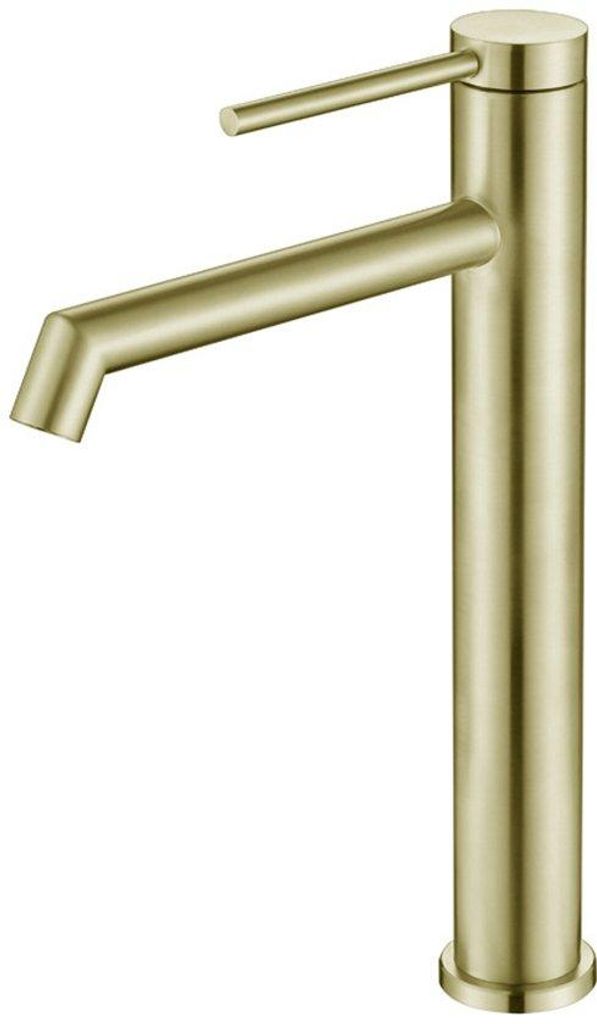 Badezimmer-Wasserspender - Hoch, gebürstet Gold, Einhandgriff, warm/kalt einstellbar