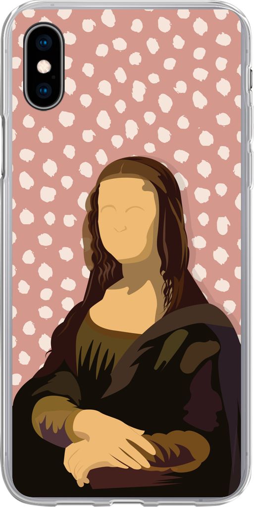 MuchoWow Handyhülle Schutzhülle Hülle für Telefoonhoesje iPhone Xs Leonardo da Vinci - Alte Meister - Punkte - Vintage Silikon Softcase Handy...