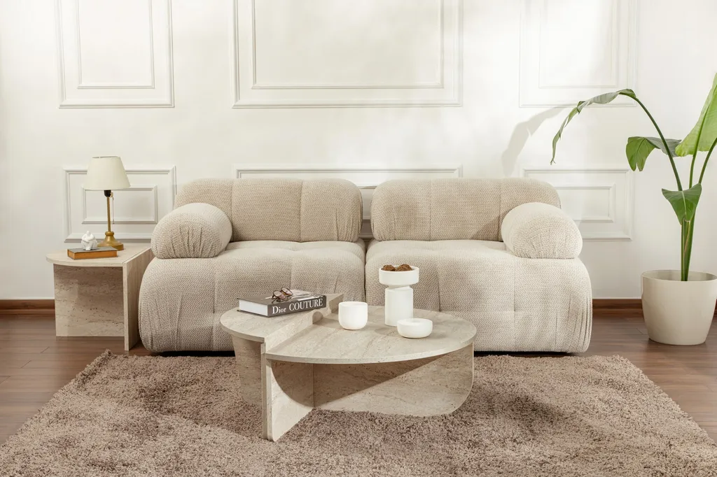 Table Basse Travertin 90x30x60 cm Orion : Design Minimaliste Chic - 2