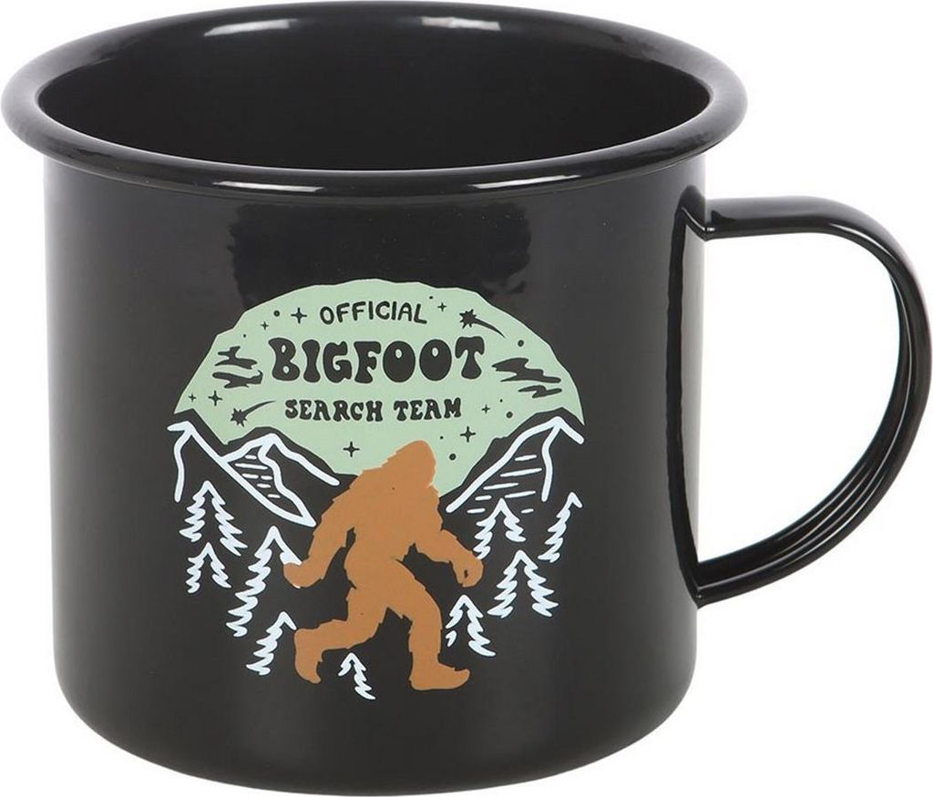 Something Different - "Bigfoot Search Team" Kaffeebecher, Emaille, 450ml SD10684 (Einheitsgröße) (Schwarz)