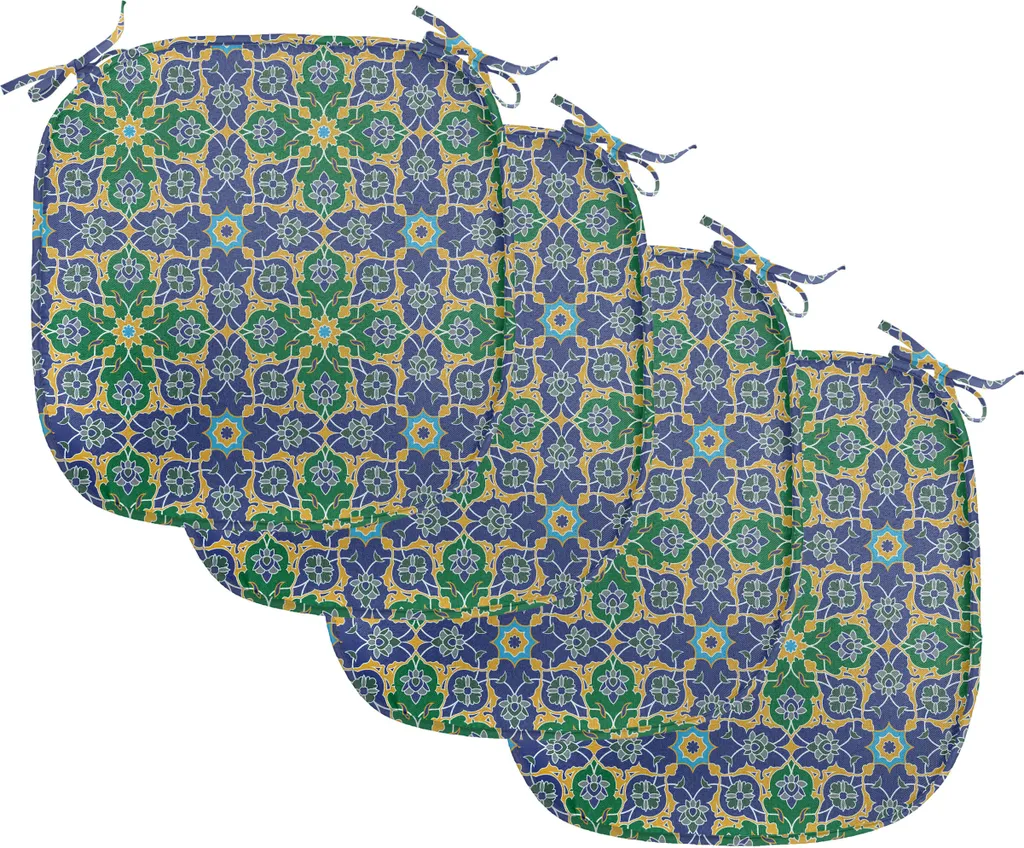 Galettes de chaise imperméables damas oriental - Assise de cuisine