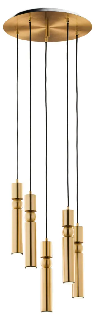 Grand Lustre Linéaire Doré 5 Lumières en Métal pour Salon - ALAS 136cm