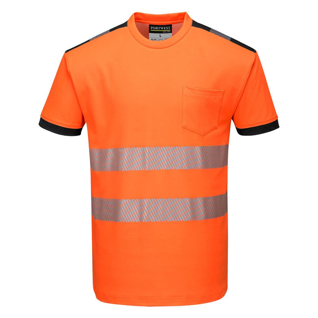 Portwest T181 PW3 Hi-vis T-Shirt, kurzarm Orange/Black Gr. L