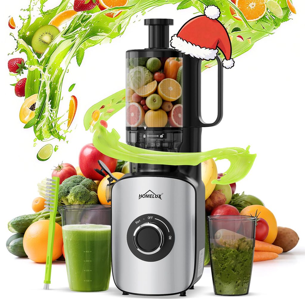 HOMELUX Entsafter 220W Slow Juicer 126 MM Einfüllschacht Produktbild 