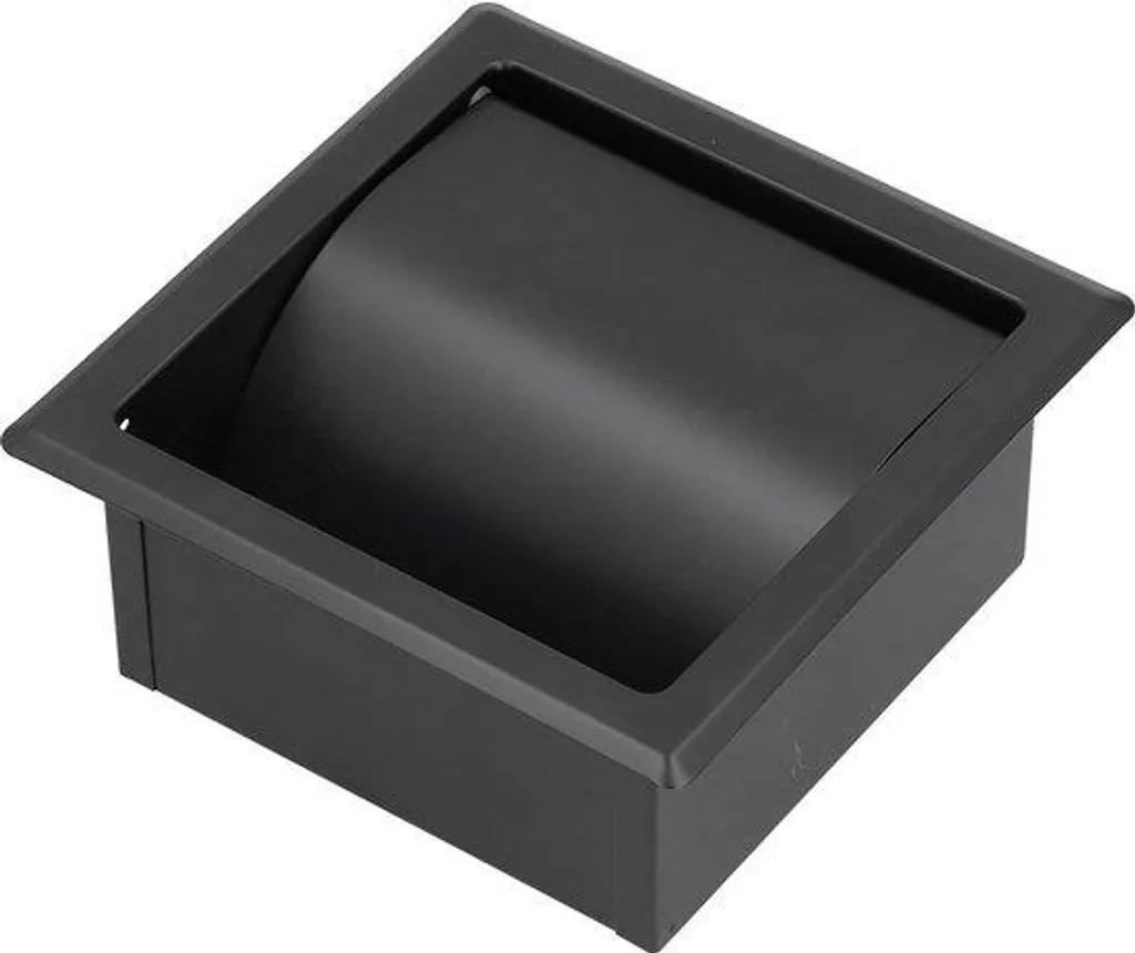 Support papier toilette mural encastré inox noir mat anti-corrosion