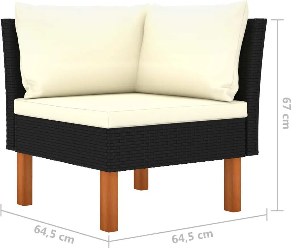 Set 2 Divani Angolari Componibili: Poly Rattan e Legno Eucalipto - 8