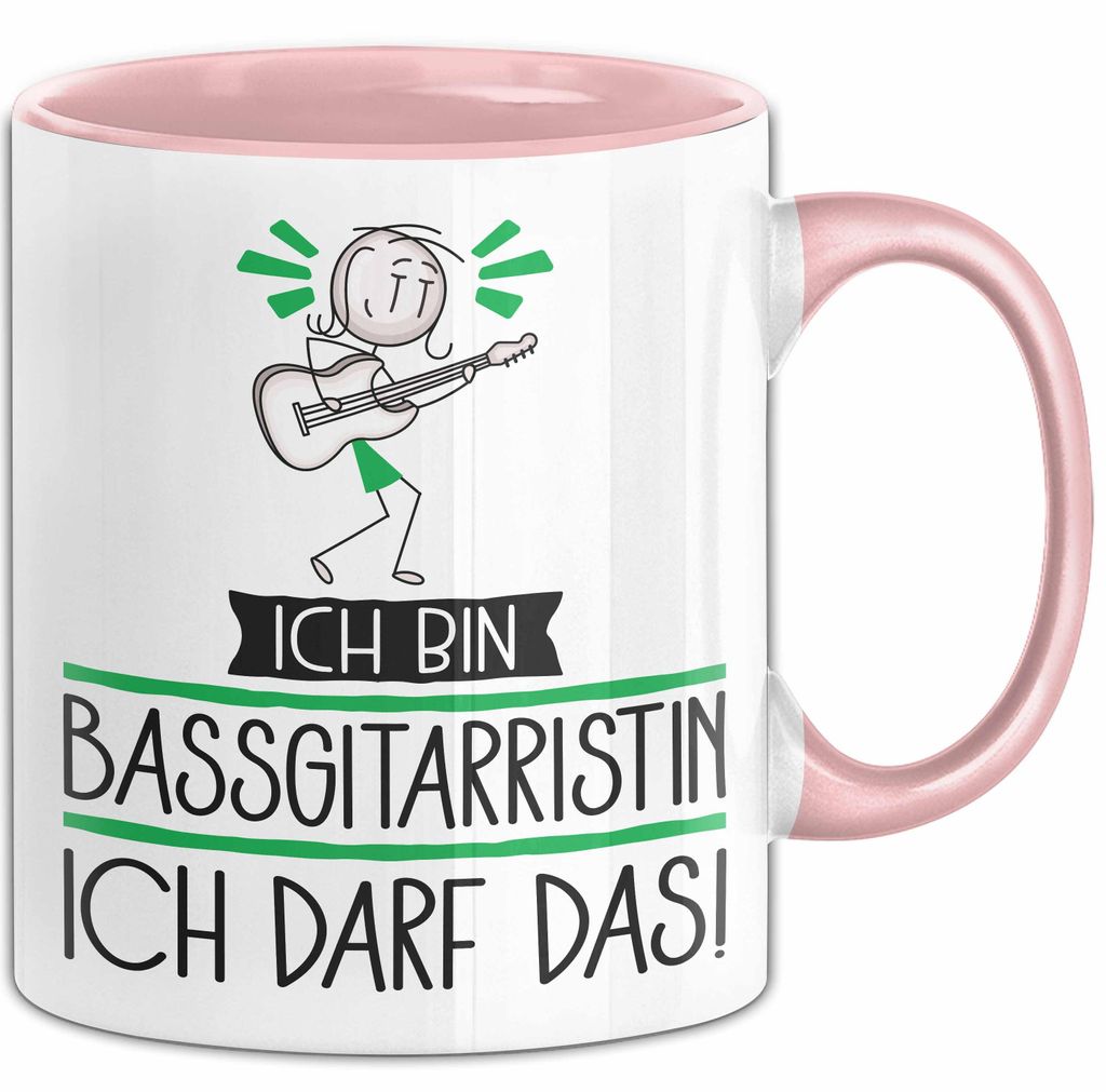 Geschenk für Bassgitarristin Tasse Lustige Geschenkidee Geburtstag Ich Bin Bassgitarristin Ich Darf Das (Rosa)
