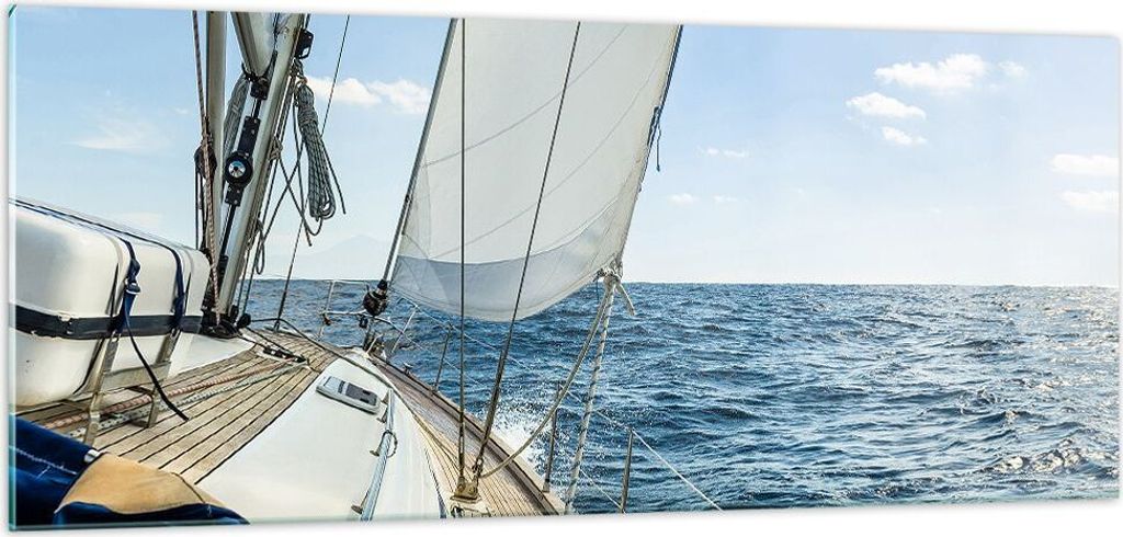 Bilder auf glas - Meer Kreuzfahrt Segel - 100x40cm - Glasbilder - Wandbilder - Kunstdruck - zum Aufhängen bereit - Wanddekoration aus Glas - Glas ...