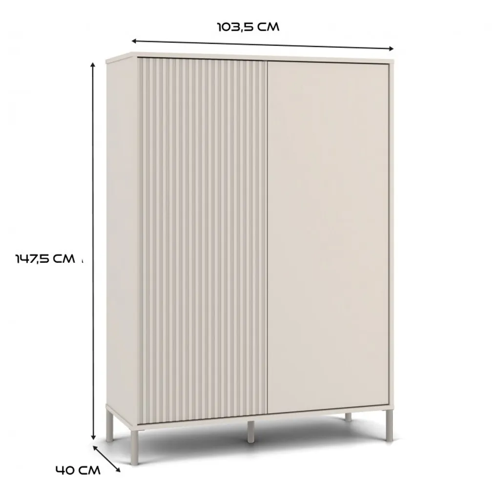 Meuble haut ELBA 104 cm cachemire - Solution gain de place pour studio - 5
