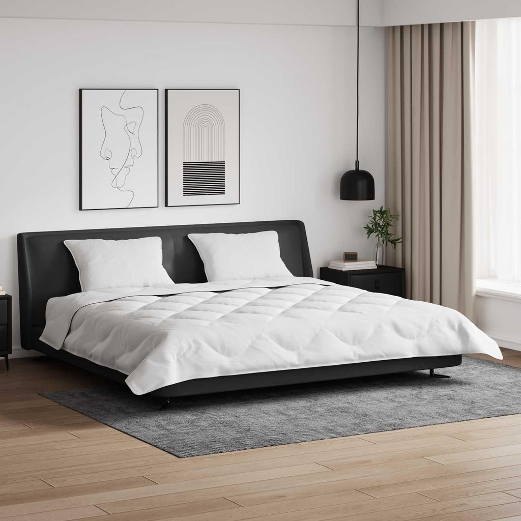 "WINTER SALE"Winterbettdecke mit Kissen 3 pcs Weiß Mikrofaser DE358811 - Bettwäschen