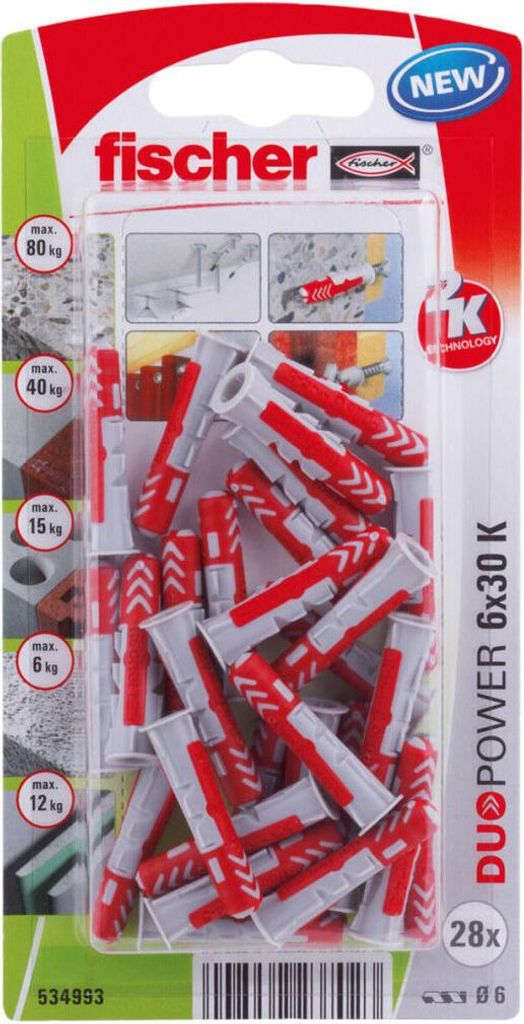 A retail package containing multiple red and white wall plugs.