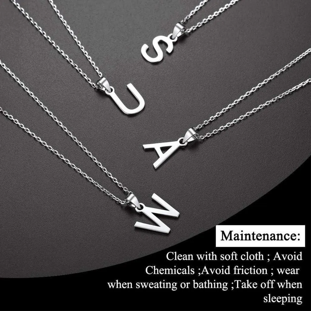 Collier argent 925 hypoallergénique avec initiale ne noircit pas - 3