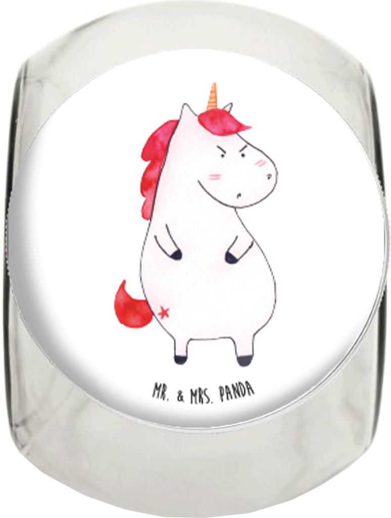 Mr. & Mrs. Panda Frischhaltedose Einhorn Wut XL 2000ml - Weiß - Geschenk, Arbeit, glasbehälter, Unicorn, Vorratsbehälter, Nein, keksglas, Einhö...