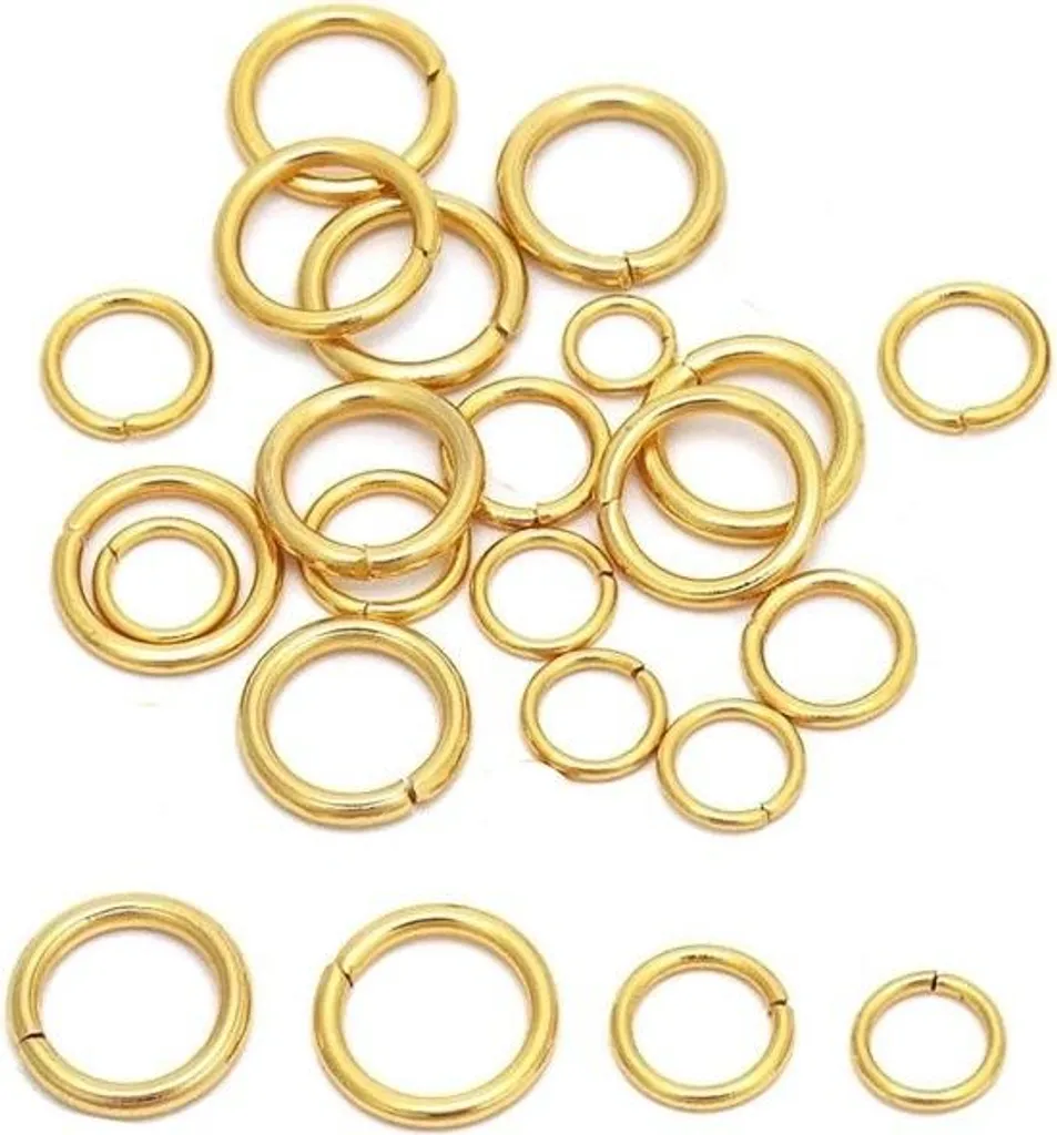 Mousqueton rond doré 24 pièces haute résistance en alliage de zinc