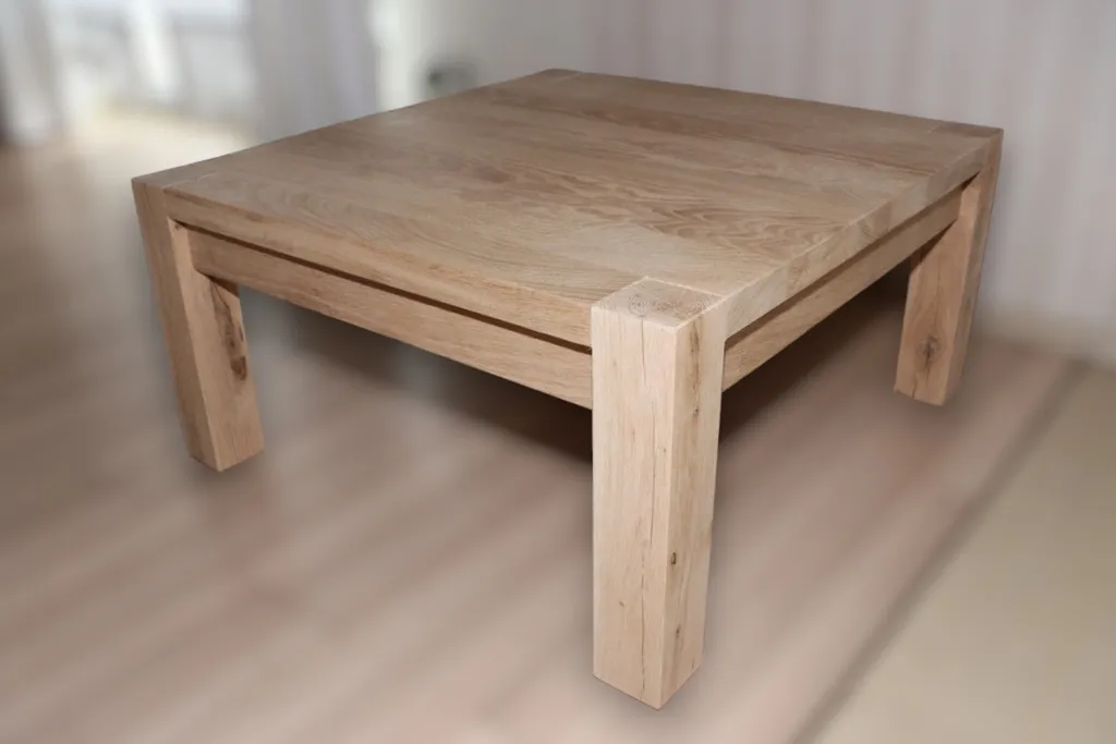 Table de salon rectangulaire en bois de chêne massif 100x50cm Zen - 6