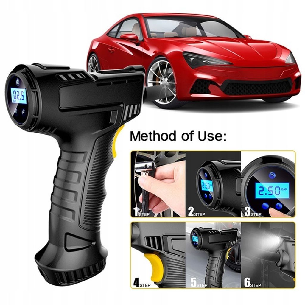LCD Elektrische Akku Luftpumpe 150 PSI Auto Reifen Produktbild 6