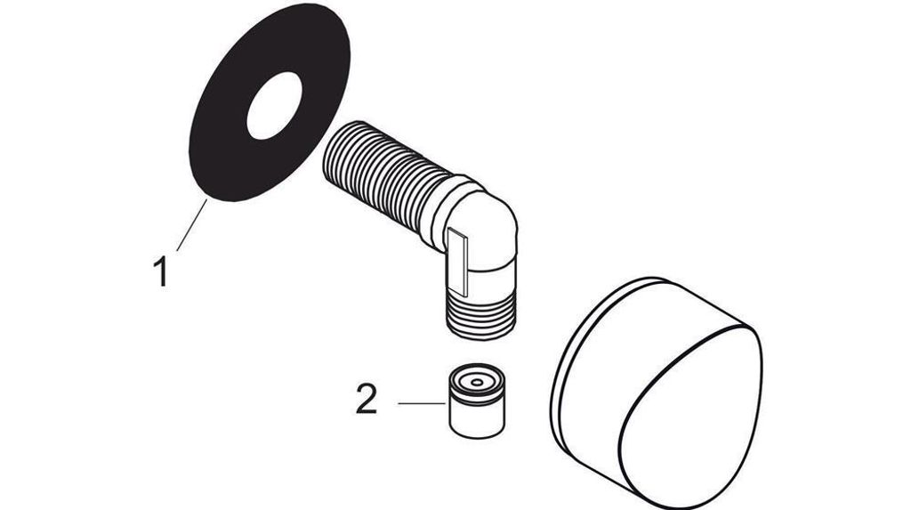 hansgrohe FixFit Wandanschluss S mit Rückflussverhinderer und Kunststoffanschlusswinkel, chrom, 26453140