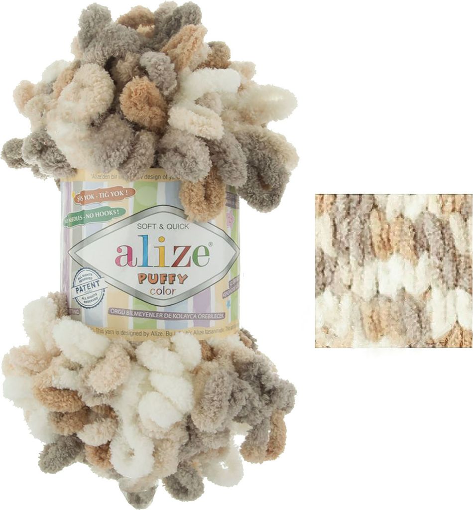 100g Strickgarn ALIZE Puffy Color Fingerstrickgarn Schlaufenwolle Stricken ohne Nadel