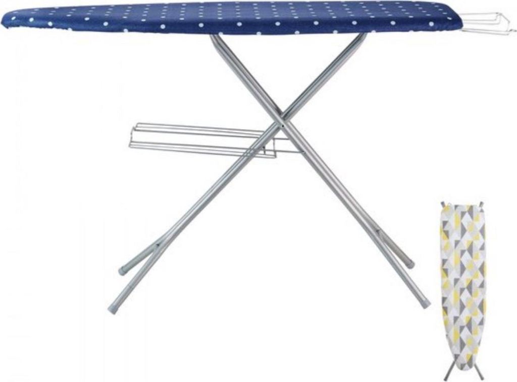Bügelbrett Deluxe – Aufklappbar – Mit 2 Bezügen – StoomBügelbrett – Höhenverstellbar – Inkl. Kleidungshalter – 30kg Tragkraft