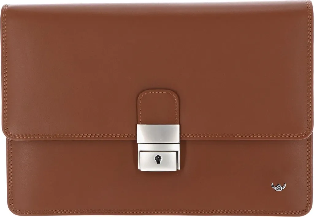 Sac à poignet Polo 8215 en cuir de vachette pleine fleur Cognac
