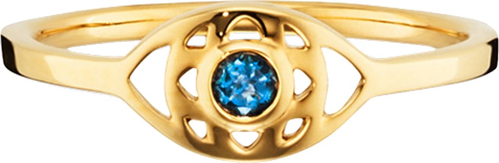 cai Ring 925/- Sterling Silber gelb 050 (15,9) Blautopas blau 132270509