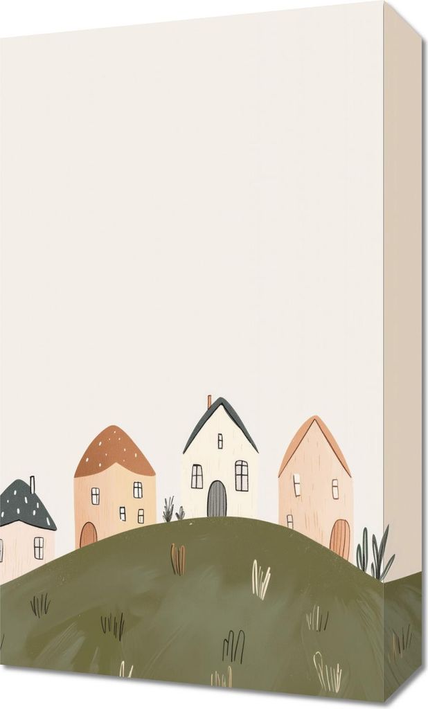 Bild 30x50cm Muster für Kinder, Mädchen und Jungen - Häuser