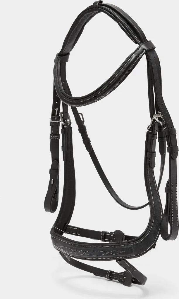 Bridon XFull confortable : Salisbury Buckingham Cuir Noir Anti-Friction