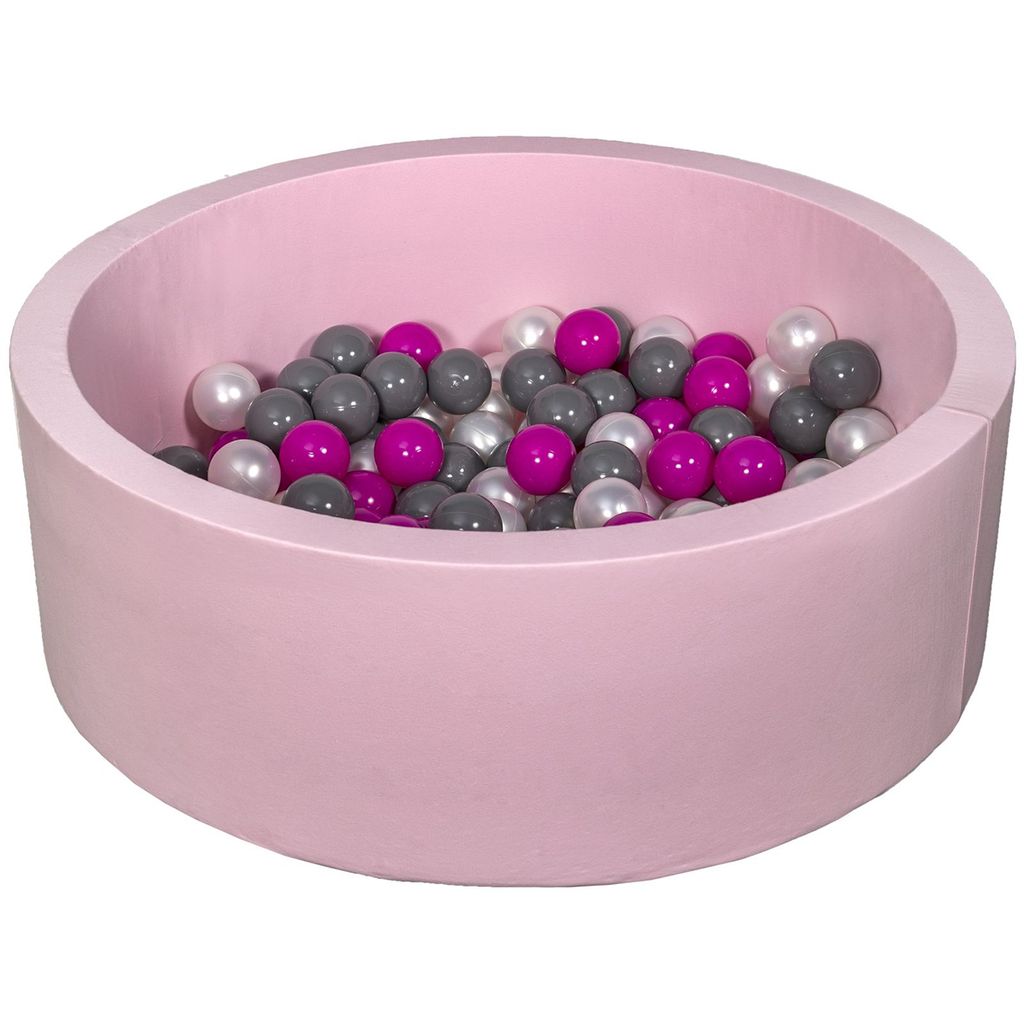 Bällebad Spielplatz + 150 perlrosa, rosa, graue Bälle