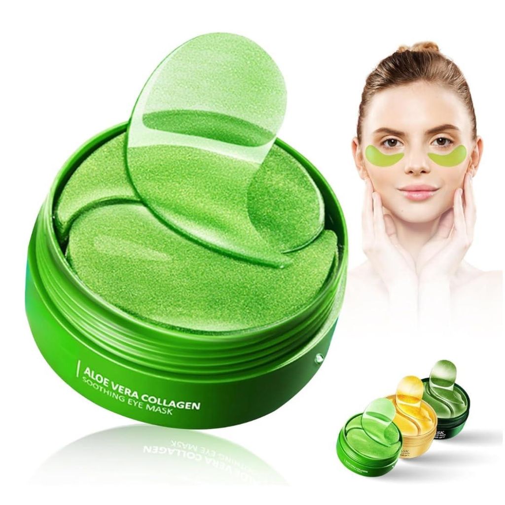 60 Stück Augen Pads, Aloe Vera Kollagen Gel Augenpads Für Falten, Feine Linien, Augenringe, Reduziert Schwellungen, Lindert Müdigkeit