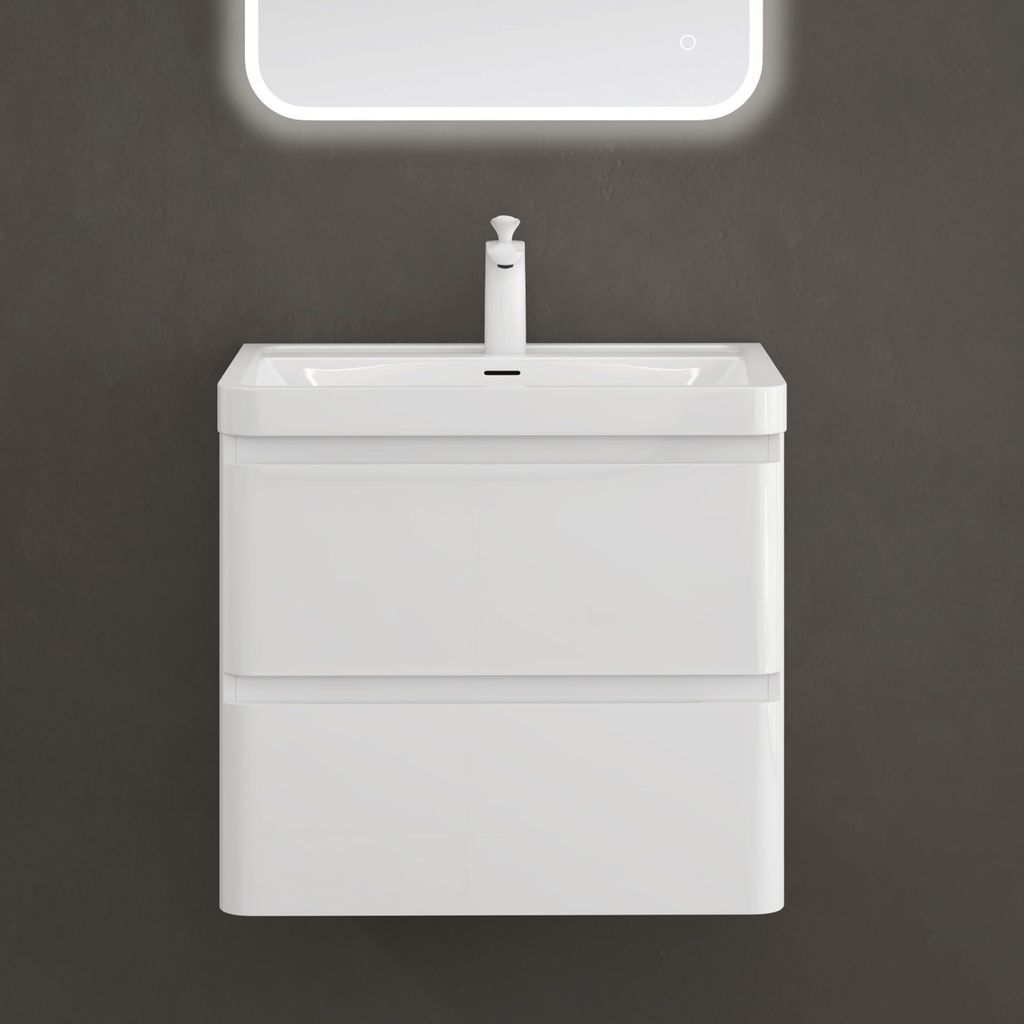 doporro Meuble sous-vasque meuble bas mural avec lavabo en Image du produit 