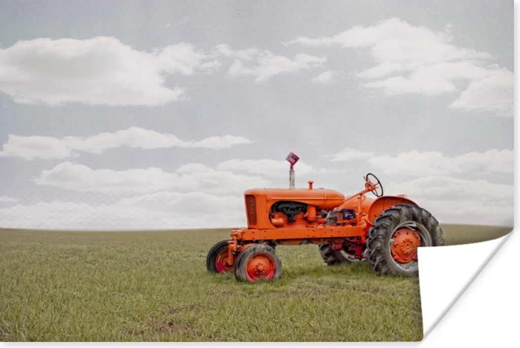 MuchoWow Poster Traktor - Räder - Vintage 90x60 cm - Schlafzimmer