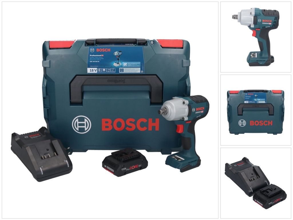 Bosch GDS 18V-450 HC Akku Drehschlagschrauber 18 V 450 Nm 1/2" + 1x ProCORE Akku 4,0 Ah + Ladegerät + L-Boxx