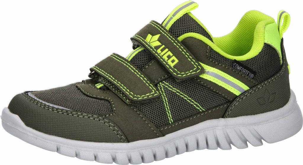 Lico Kinder-Jungen-Sneaker-Slipper-Klettschuh Randy V A Oliv-Grün-Gelb-Grün, Farbe:grün, EU Größe:29