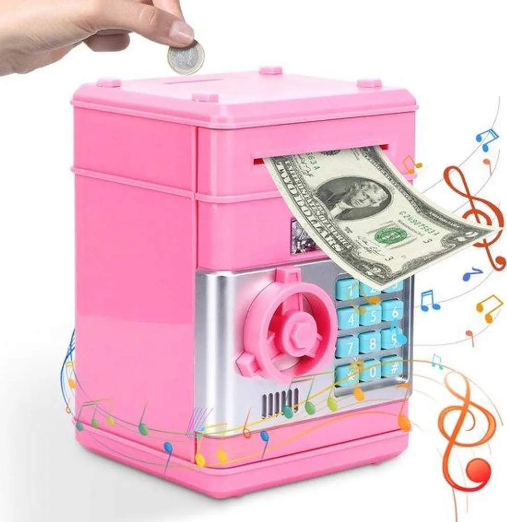 Cadeau enfant : Tirelire électronique numérique avec musique et code