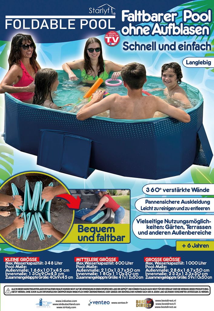 Starlyf Foldable Pool, Planschbecken, faltbarer Pool ohne Produktbild 12
